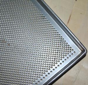 China Metal Perforated Baking Serving Tray For Oven , Stainless Steel Food Tray wholesale
