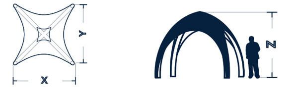 Inflatable Lawn Tent Trade Show Inflatable Advertising X Tent Carnival Canopy Inflatable Pop Up Canopy Tent