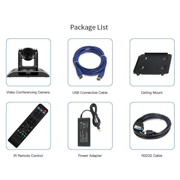 10X Optical Zoom 1080P Conference Video PTZ Camera USB2.0 Output