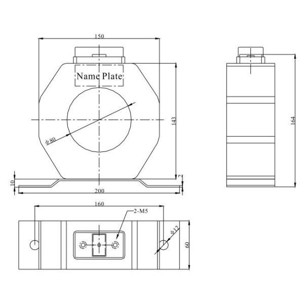 LMZW -0.66 2500/5A LV Current Transformers , Delicate Single Phase Current Transformer