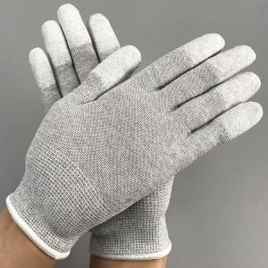 Buy cheap CE White Grey Lint Free 22.5cm ESD Antistatic Gloves from wholesalers