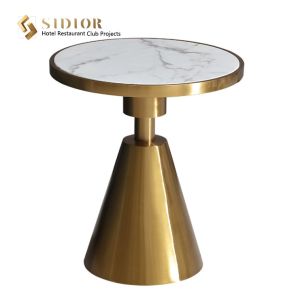 China Contemporary Small Marble Round Coffee Table Scratch Resistant 50cm on sale