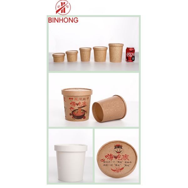 Customized SGS Disposable Paper Containers for Hot Soup