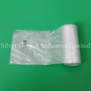 China Clear HDPE bin liners/kitchen garbage bags on rolls, 6 micron, 50 pcs per roll, 20 rolls per box wholesale