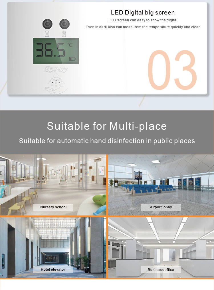 Wall Mounted Temp Test 1300ml Hand Sanitizer Dispenser