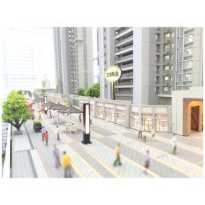 1:150 Building Architecture Models With Retail And Commercial Areas