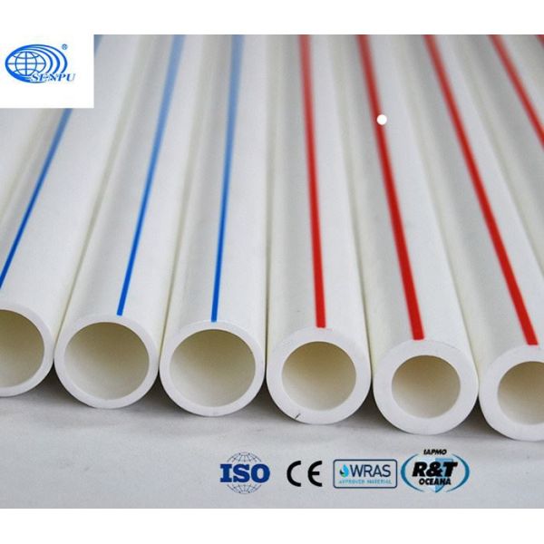 High Density Polyethylene PE Water Pipes ODM White With Red Strip