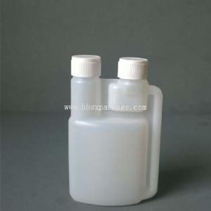 China HDPE fuel additive disposable empty 1L plastic twin neck bottle wholesale