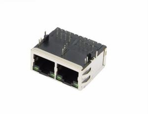 China Female RJ45 Multiple Port Connectors , RJ45 Ethernet Jack With EMI Finger wholesale