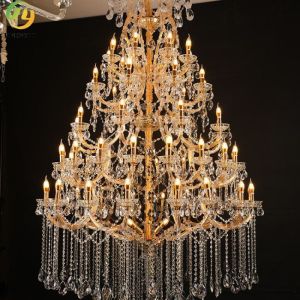 China E14 Crystal Candle Chandelier Lobby Indoor Hotel Custom wholesale