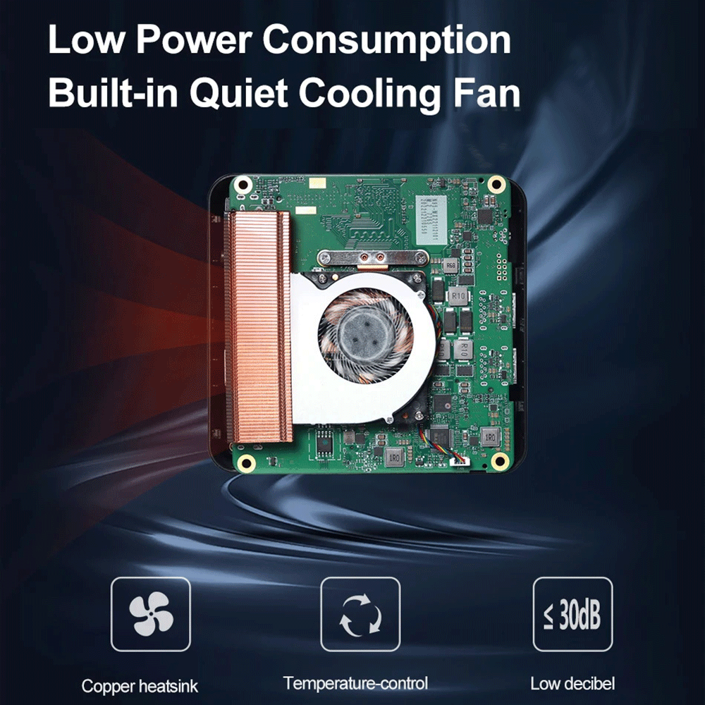 Intel DDR4 Mini Portable PC With WiFi Cooling Fan Dual HD Supports 4K Display