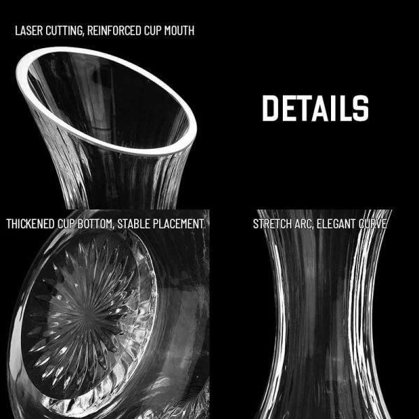 Bulk Wholesale Handcrafted Lead-Free Crystal Wine Decanter Aerator | 1500mL Distributor-Ready Carafe