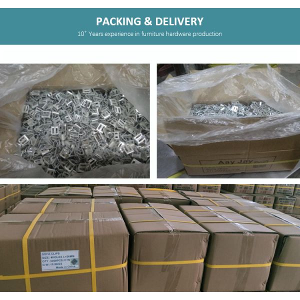 Furniture fittings plastic sofa retaining zigzag spring binder clips, connecting link for sofa spring