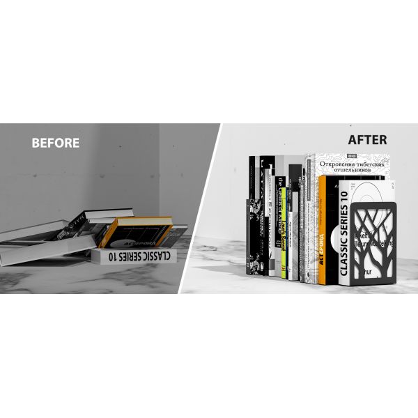 Installation Type Wall Mounted Floating Shelves with Tree Design Book Ends