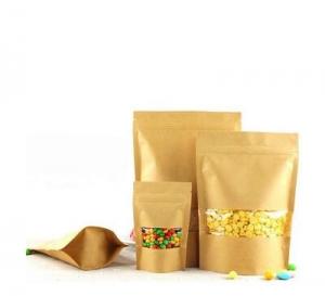 China Food grade Resealable Zipper Kraft Paper moistureproof Bags Food Packaging vacuum Bags on sale