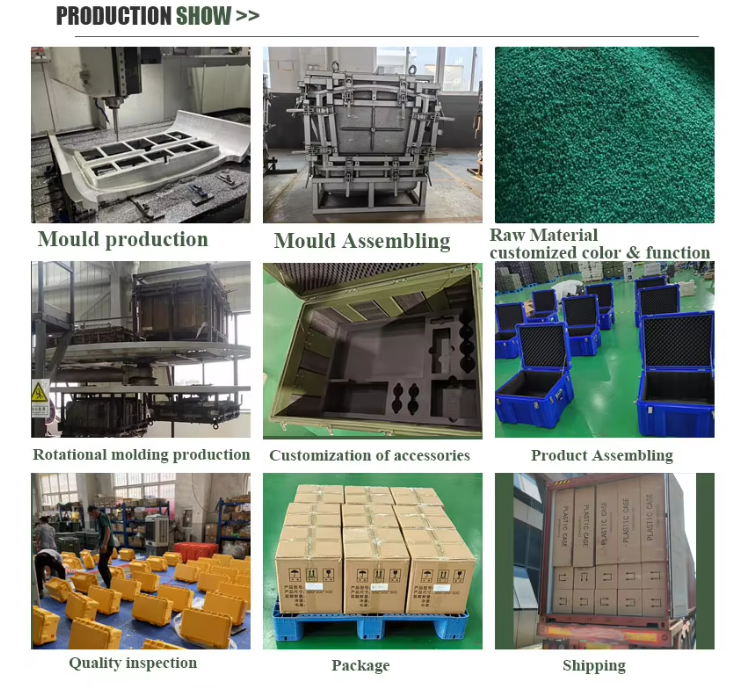 Industrial Outdoor Military Box Rotomolded Green Plastic Storage Cases