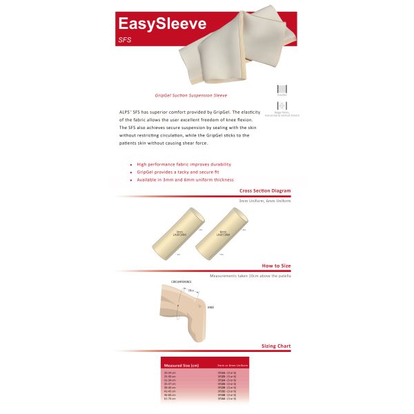 High Performance 6mm ALPS Prosthetic Sleeves