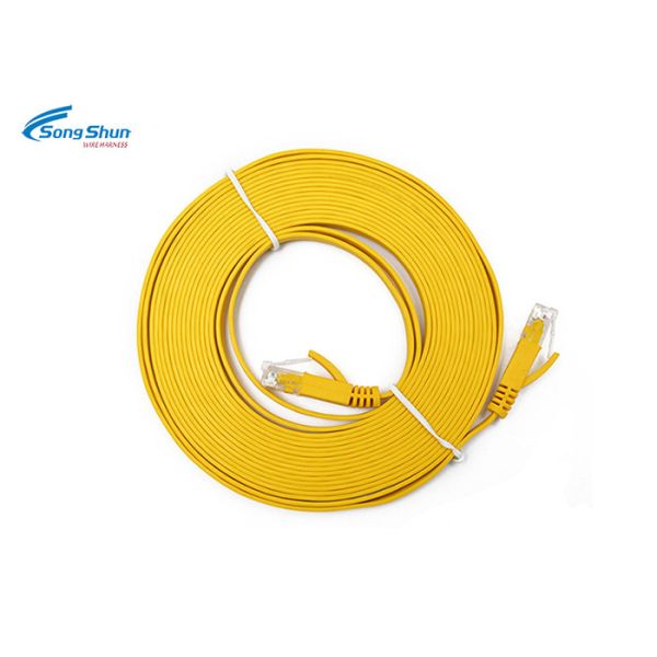 600MHz Flat Fiber Optic Patch Cord Bare Copper Conductor Horizontal Communication Cable