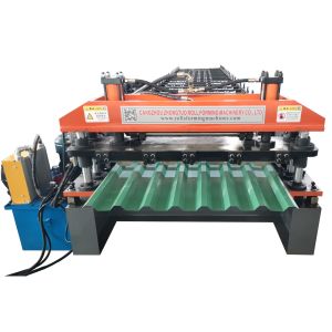 China Plc Ppgi 0.6mm Trapezoidal Sheet Roll Forming Machine on sale