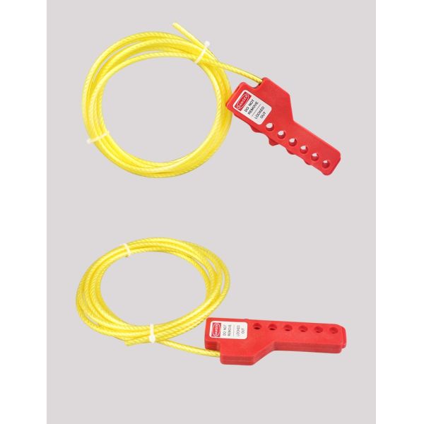 Yellow Adjustable Cable Lockout Impact Resistant Lock Handle Rotatable