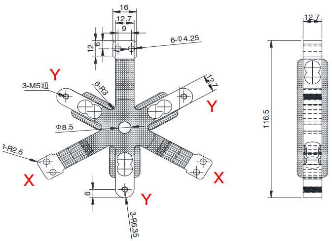 Multi Axis Weight Sensor X300 Y360 Force Torque Sensor Submersible 6 Axis Load Cell SC126 with Cable Connection 0.8x180mm