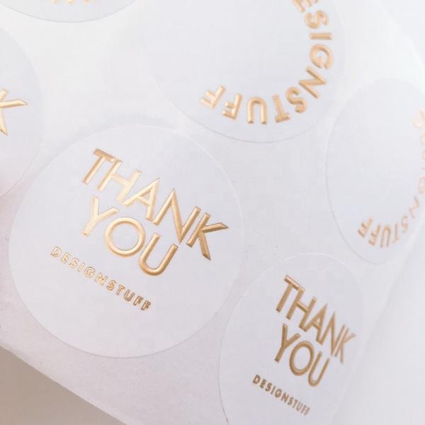Quality Reuseble Gold Foil Embossed Printed Adhesive Label for sale