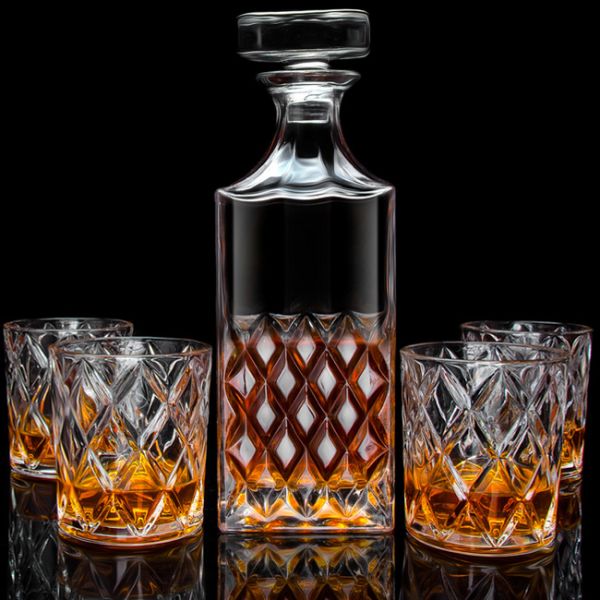 Wholesale Fashion High Quality Lead-Free Crystal Luxury Whiskey Decanter Set