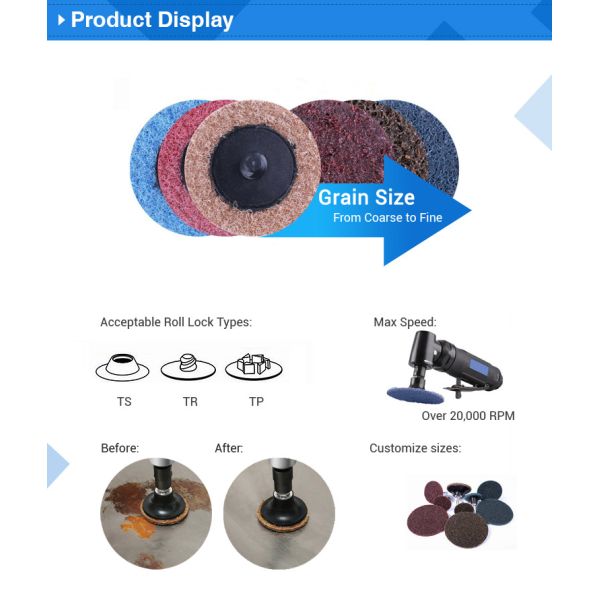 Customized Nylon Quick Change Sanding Discs Abrasive