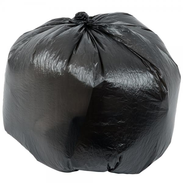 Black HDPE Plastic Garbage Bags 110L 10 Micron Gravure Printing 30" X 37"