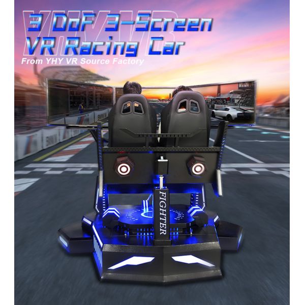 Indoor Amusement 3 Screen Racing Simulator 3 Dof Motion 4D Car Game Machine