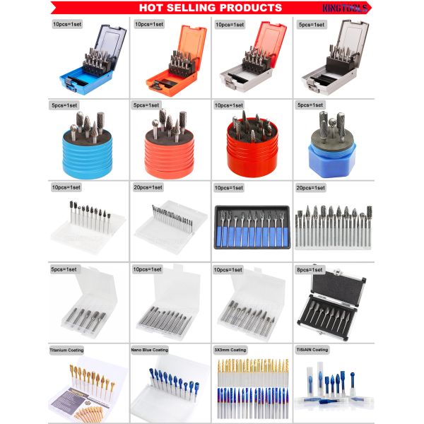 10pcs Tungsten Carbide Burr Set 6mm 1/4 Shank Double Cut for Metal Wood
