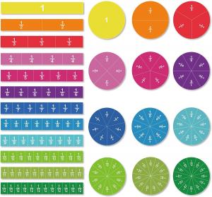 China Magnetic Tile Circle Fractions Set 156 Pieces 12 Color Coding Counting And Math Toys on sale
