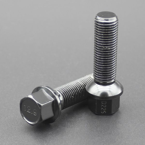 Grade 12.9 R14 Extended Lug Bolt Shank 42mm For Audi & Mercedes Dual Coating Black Finish