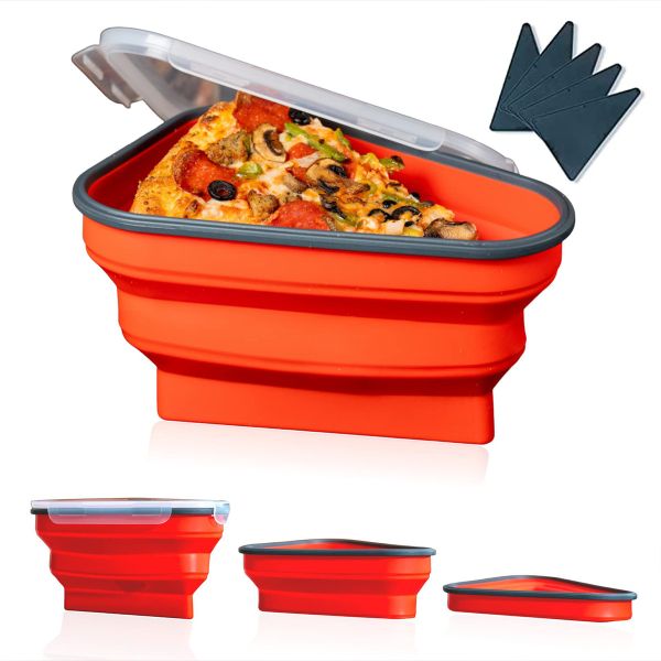 The Perfect Pizza, Reusable Pizza Storage Container, Serving Trays, Free Adjustable Pizza Slice Container to Organize