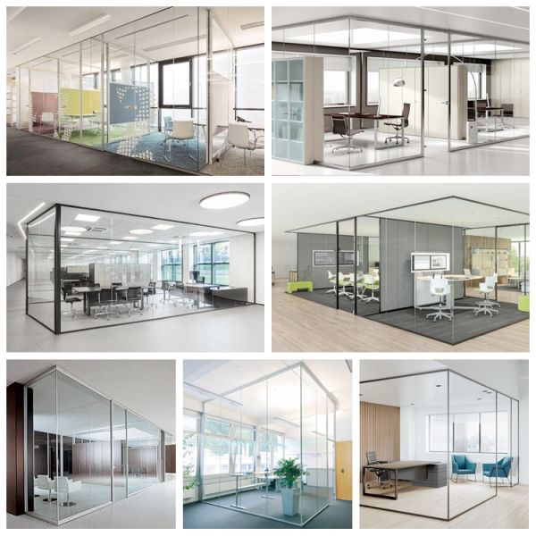 Modern Design Glass Partition Wall with Modular Systems and Impact-Resistant Film for Enhanced Collaboration