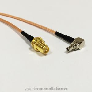 China 6inch RG316 Coaxial Jumper Cable F Female to CRC9 Male Right Angle RF Adapter Connector wholesale