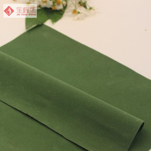 100% Polyester Satin Double Faced Fabric , Dark Green Velvet Flock Fabric