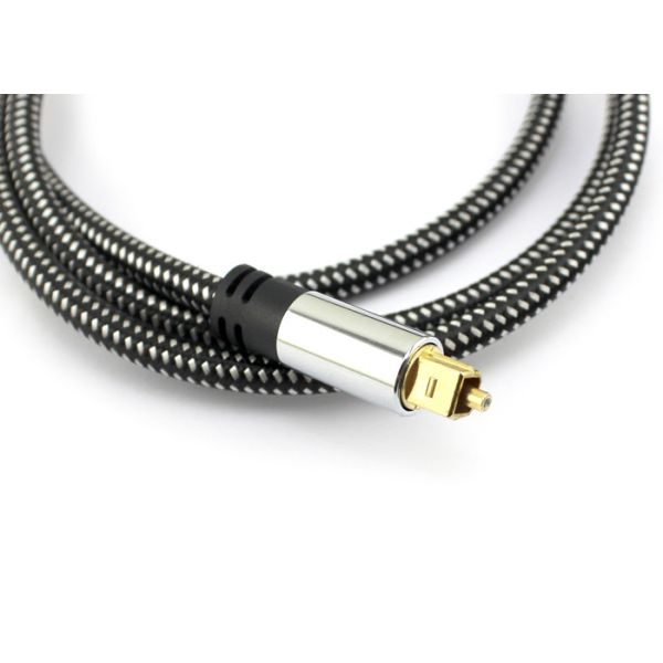 Digital Optical Audio Toslink Braid Cable OD5.0 Plated Silver Aluminum Shell For Amplifier Soundbar 1.5M 3M 5M