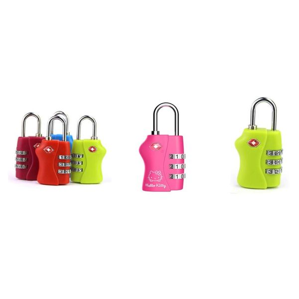 Zinc Alloy TSA 3-digital travel lock& pink Tsa Luggage Lock& 59g Tsa Bag Number Lock