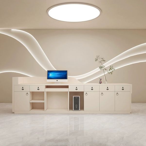 Modern Beauty Hospital Large Clinic Company Reception Counter with High Density Sheet
