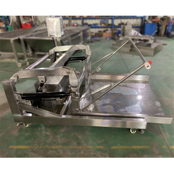 Lifting platform raw material feeding machine fish and shrimp high pressure cleaning machine lifting conveyor belt