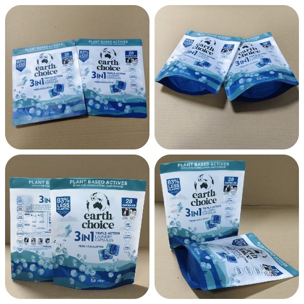 Premium Laundry Detergent Pod Custom Stand-Up Zipper Pouch High Barrier Anti-Leak