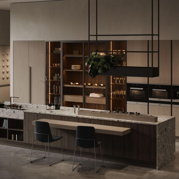 Custom Modern Design Villa Modern Kitchen Cupboard Melamine Kitchen Cabinets With Island