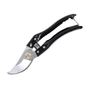 China Black Handle Fruit Cutting Durable Professional Pruner Garden Scissors wholesale