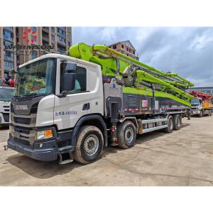 China Second Hand Zoomlion 63-Meter Concrete Pump Truck With Scania Chassis For Sale wholesale