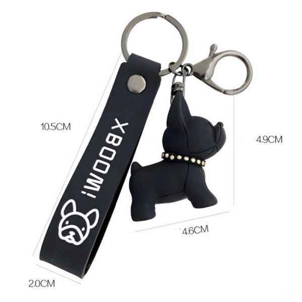 PU Key Chain Ornaments , Resin pitbull dog keychain Electroplated 0.02kg