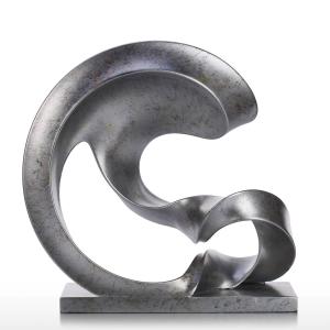 China Modern Abstract Metal Art Sculptures 304 Stone Imitation Stainless Steel Outdoor Sculpture on sale