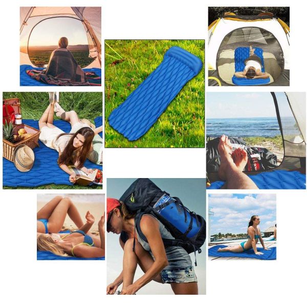 Ultralight Sleeping Pad - Ultra-Compact Camping Sleeping Pad with Pillow Air Sleeping Mattress for a Better Camp(HT1607)