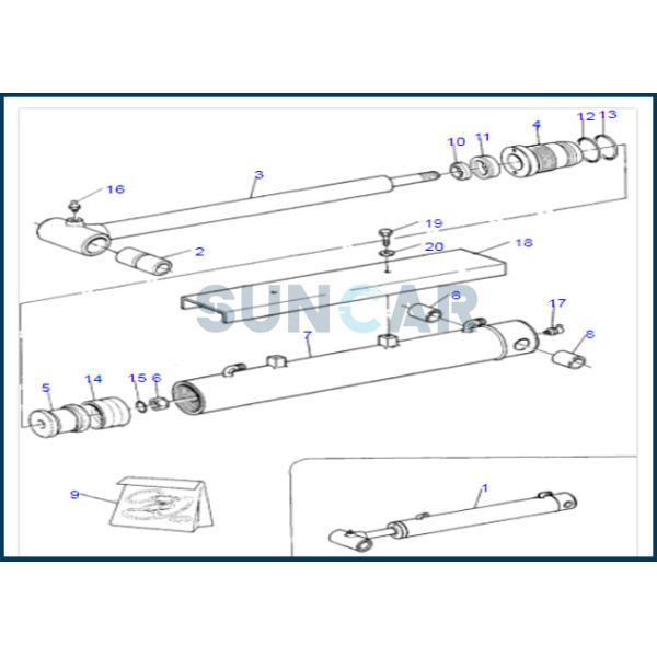 UE2511039 Bucket Dipper Control Cylinder Seal Kit For KOBELCO SK04-1 SK05-1 SK05J-1