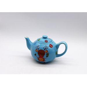 China Christmas Design Decoration Ceramic Houseware Blue Color Dolomite Teapot Tableware Set wholesale